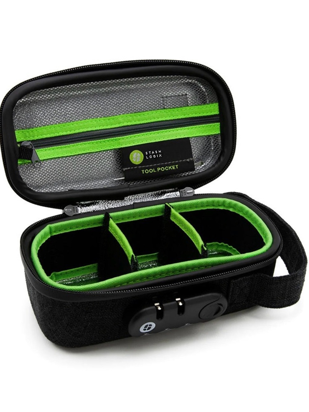 NIB Stashlogix Small Black Silverton Insulated Lockable Smelly-Proof Stash Case